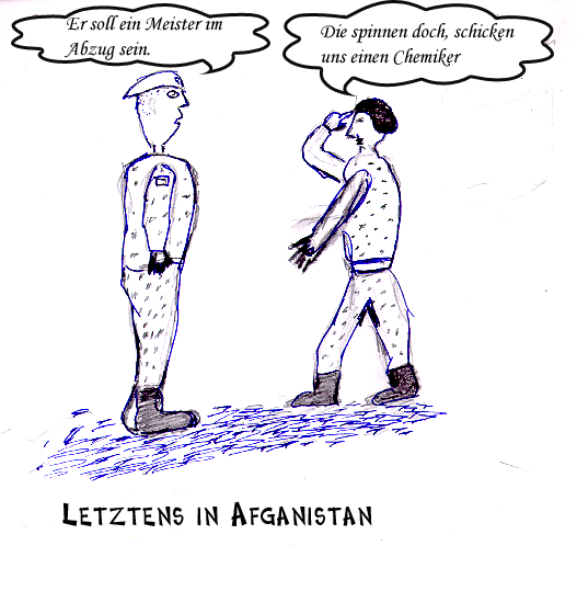 soldaten unterhalten sich ueber chemieker in afganistan